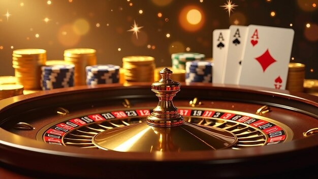 Roulette wheel table view from multiple angles